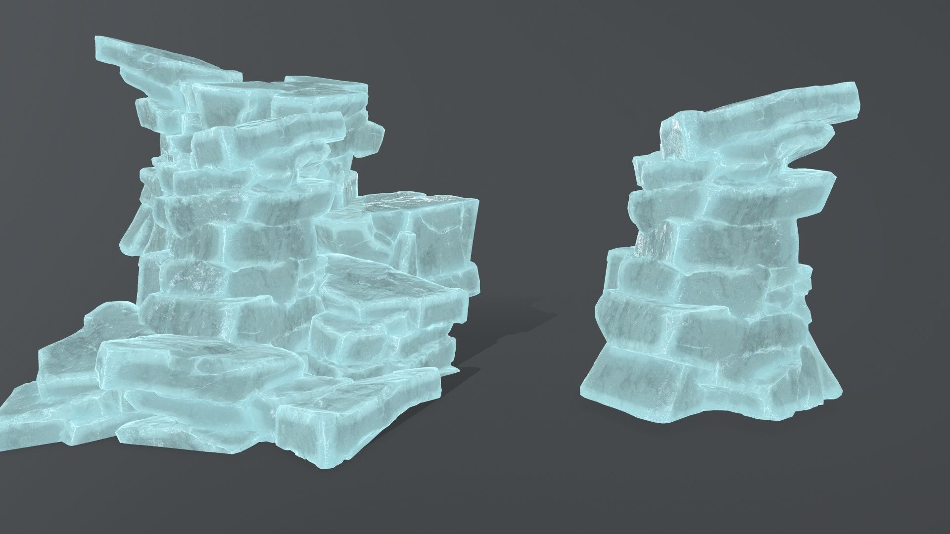 ice rocks Low-poly 3D model_12