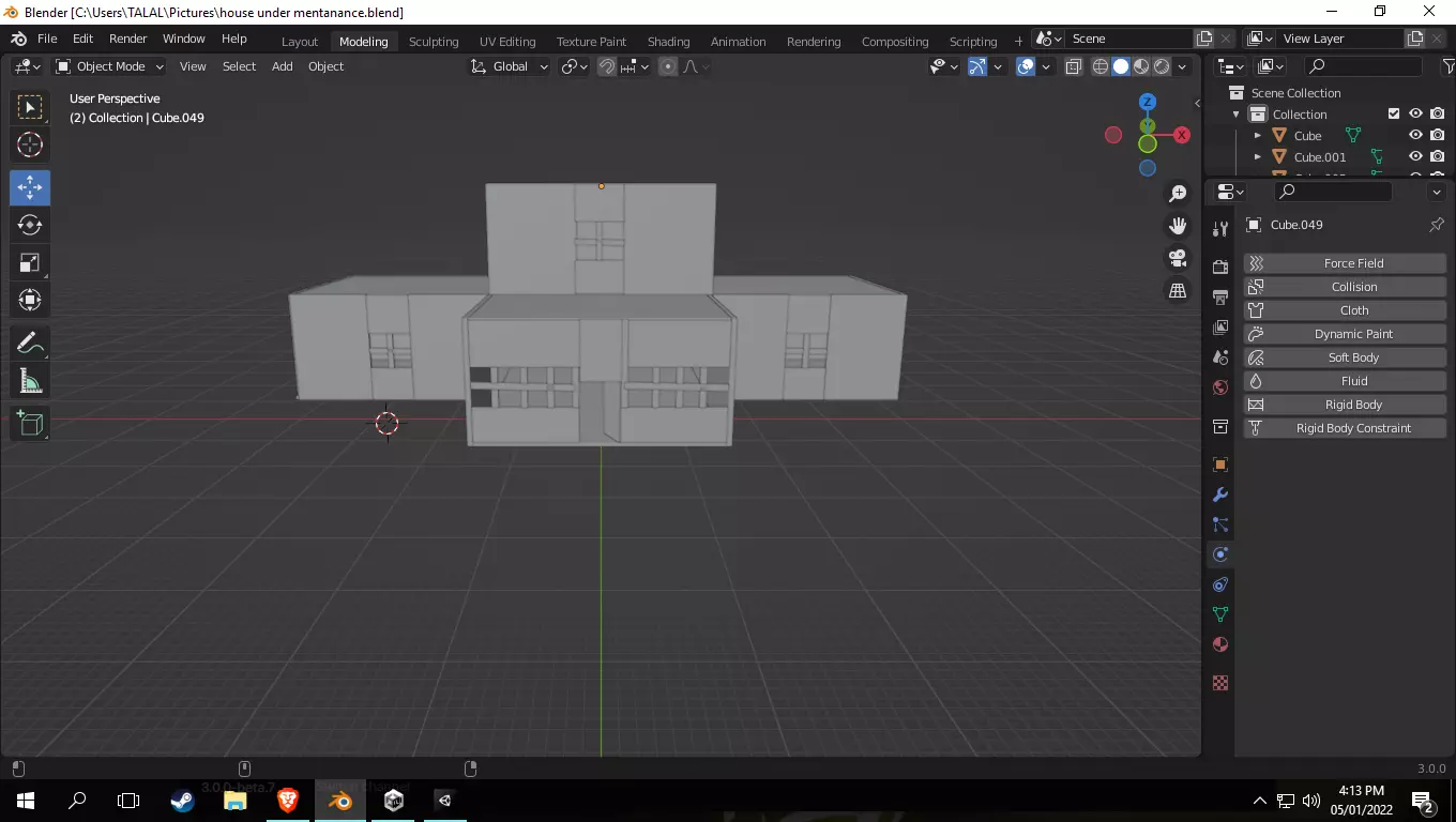bunker building  aka  hideout building Low-poly 3D model_0