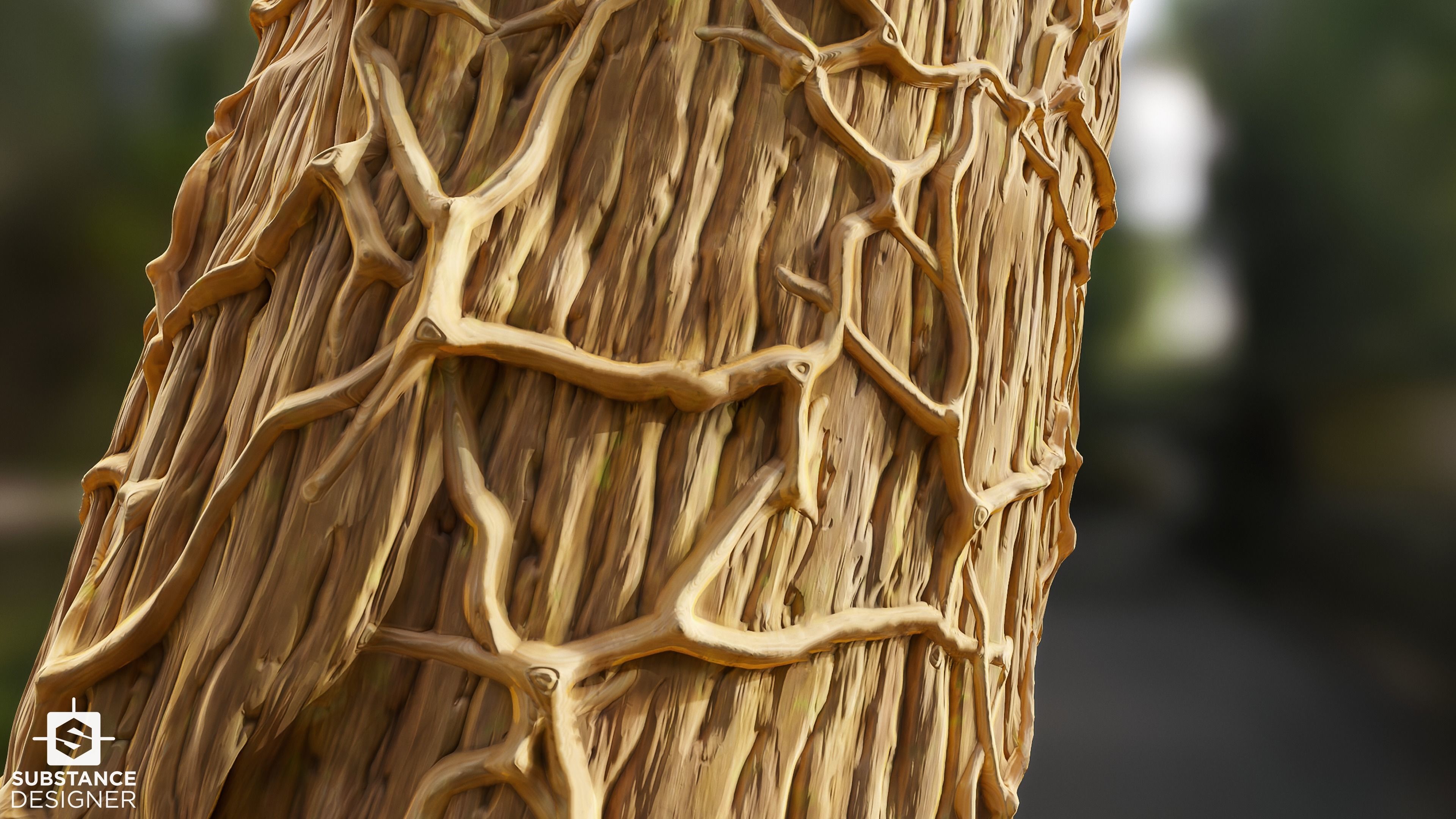 Tree Bark with Lians - Substance Designer Texture_1
