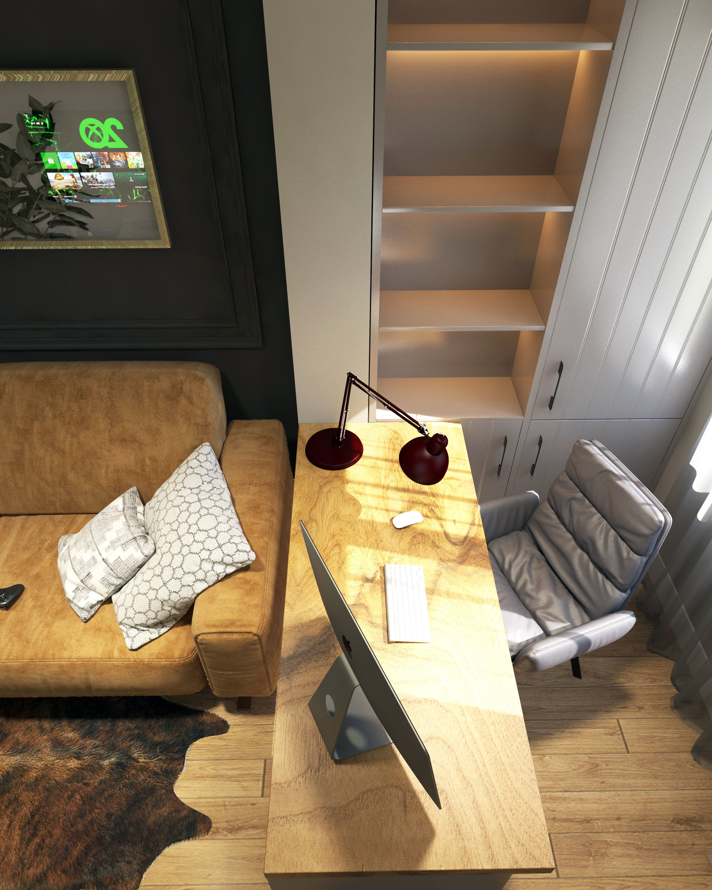 Simple Livingroom Low-poly 3D model_1