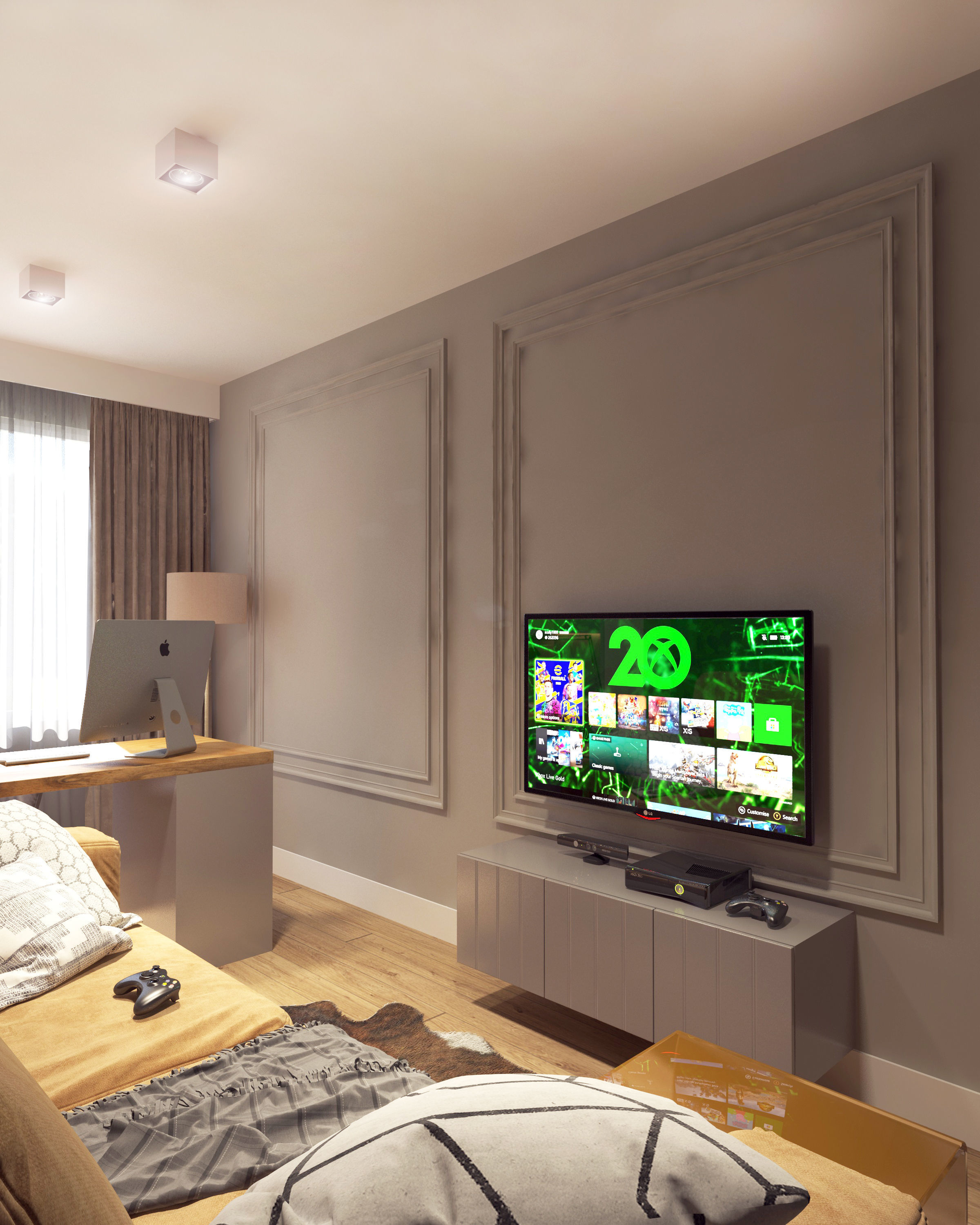 Simple Livingroom Low-poly 3D model_2