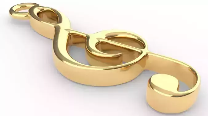 Violin key shaped designer  pendant 3 cm long