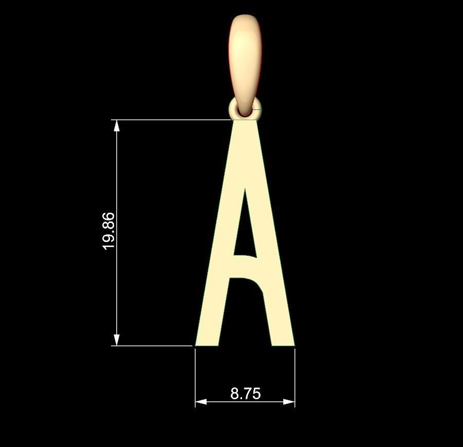 Initial Letters Pendant BOYSAND A 3D print model_4