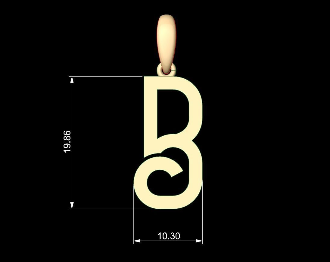 Initial Letters Pendant BOYSAND B 3D print model_4