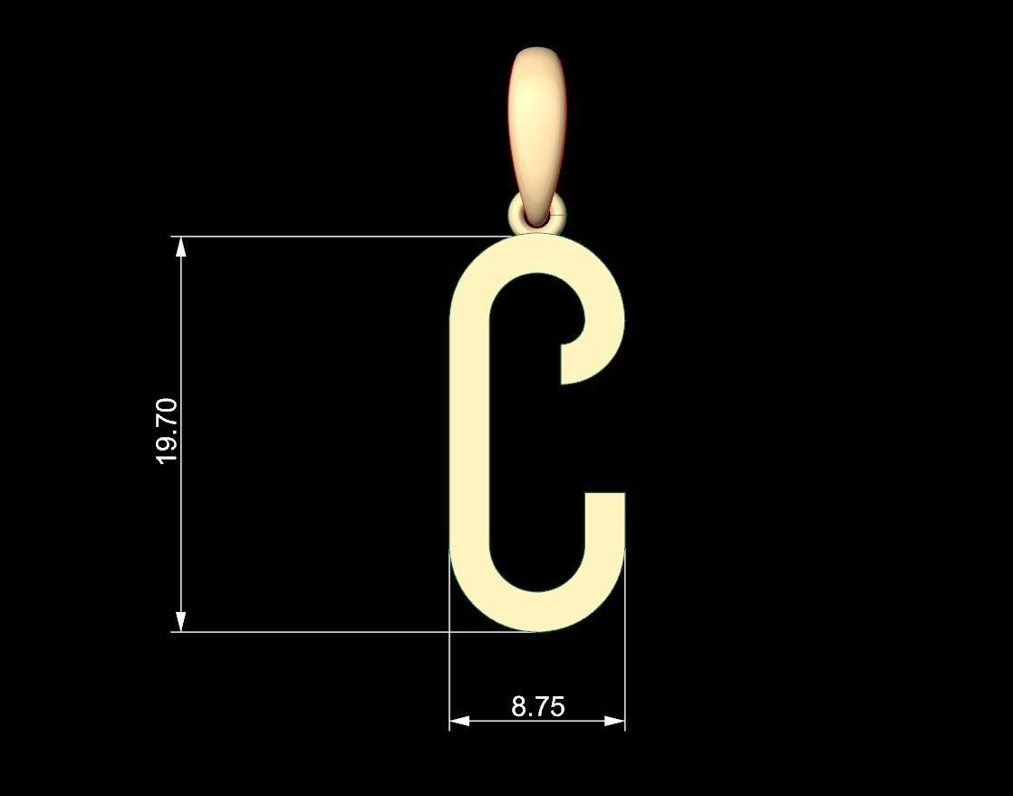 Initial Letters Pendant BOYSAND C 3D print model_4
