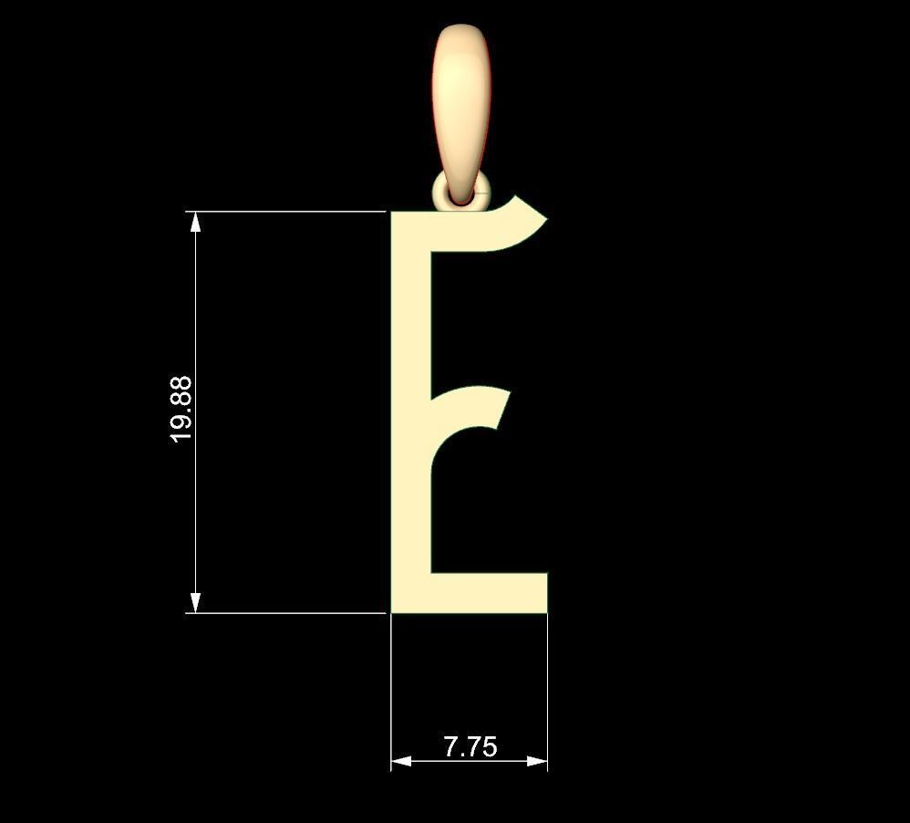 Initial Letters Pendant BOYSAND E 3D print model_4
