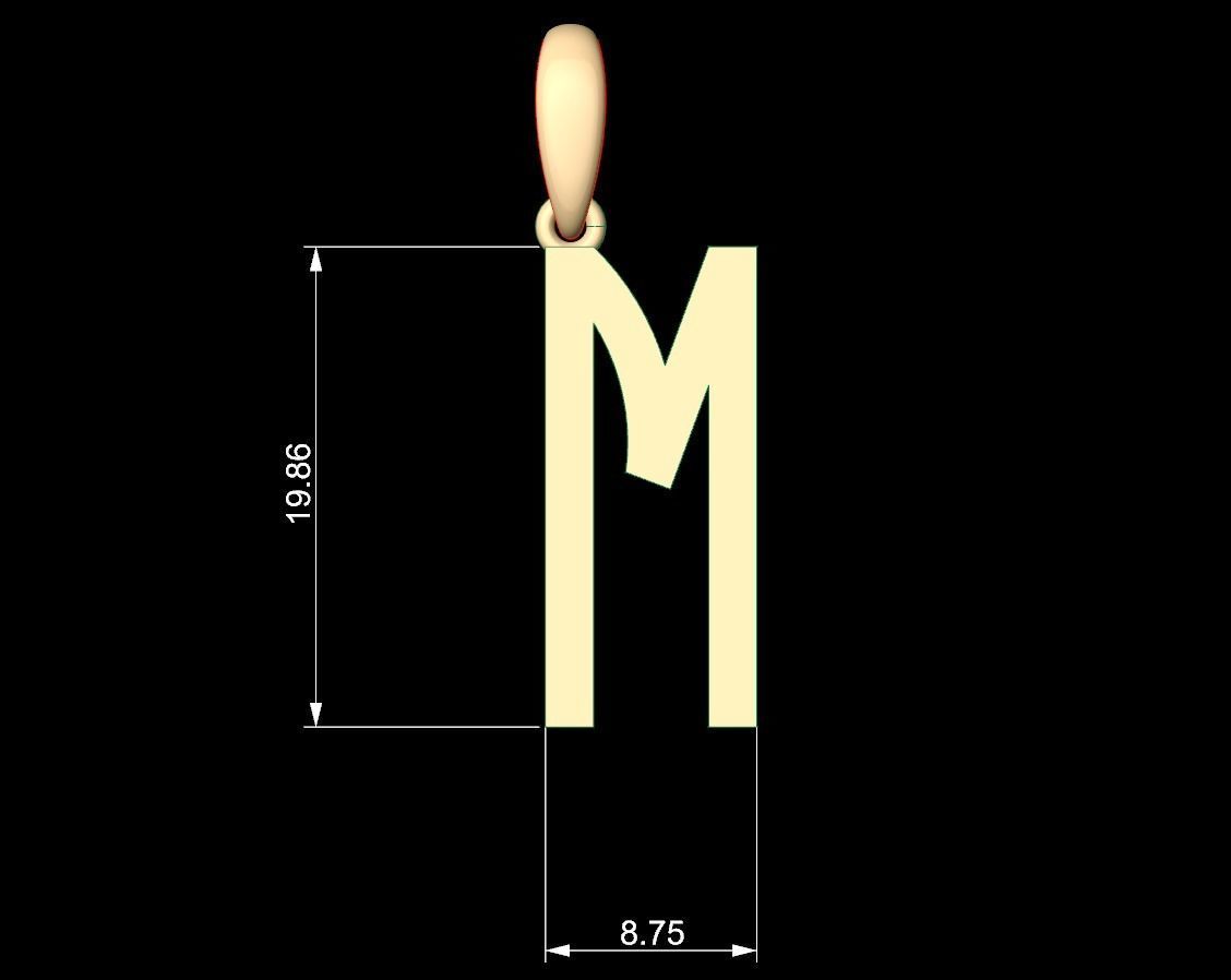 Initial Letters Pendant BOYSAND M 3D print model_4
