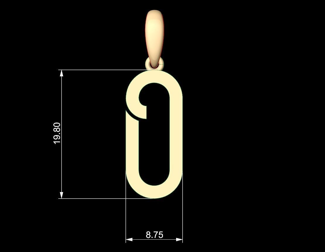 Initial Letters Pendant BOYSAND O 3D print model_4