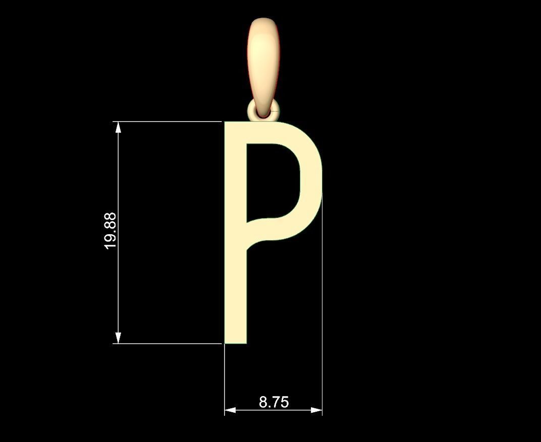 Initial Letters Pendant BOYSAND P 3D print model_4