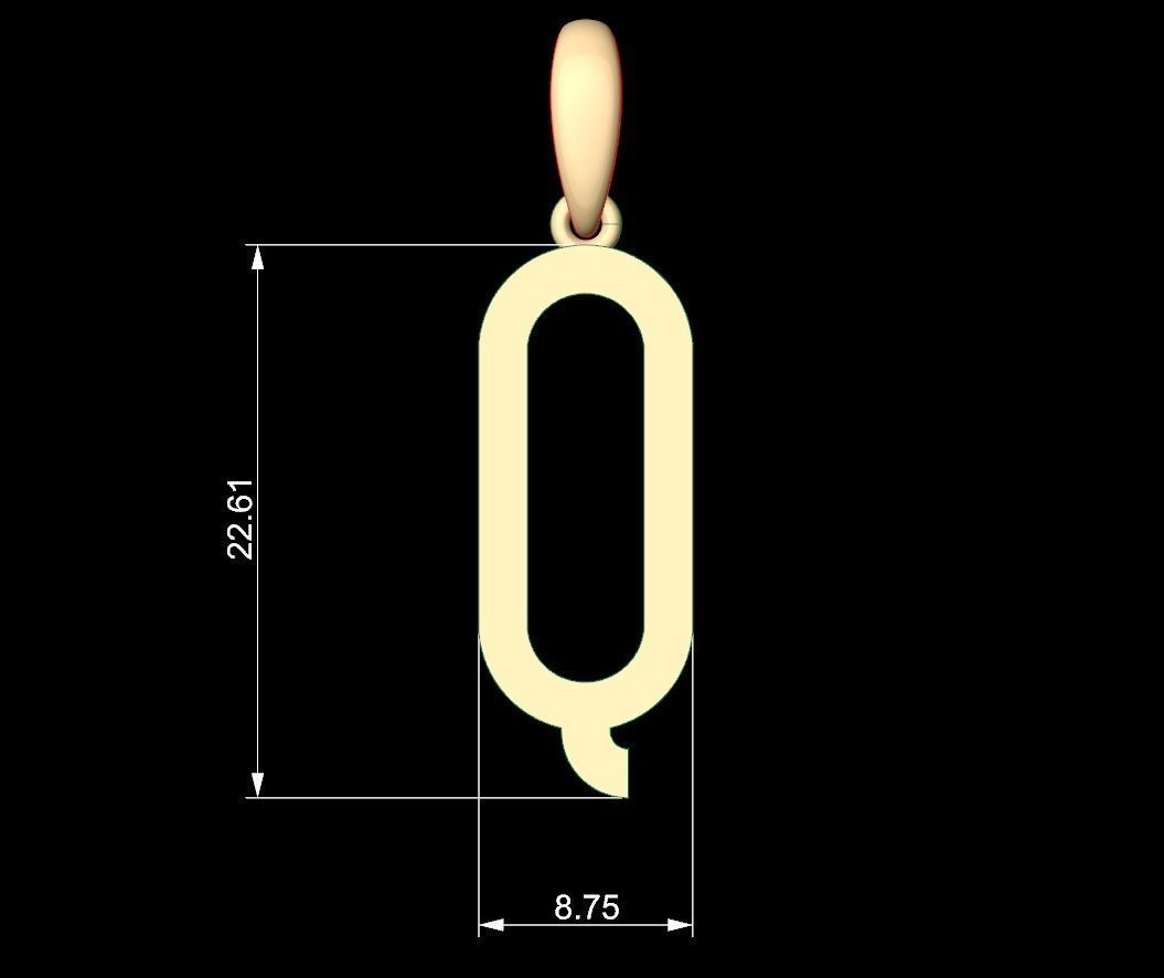 Initial Letters Pendant BOYSAND Q 3D print model_4
