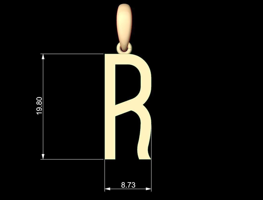 Initial Letters Pendant BOYSAND R 3D print model_4