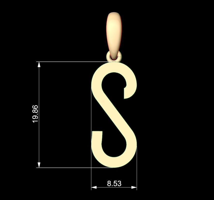 Initial Letters Pendant BOYSAND S 3D print model_4