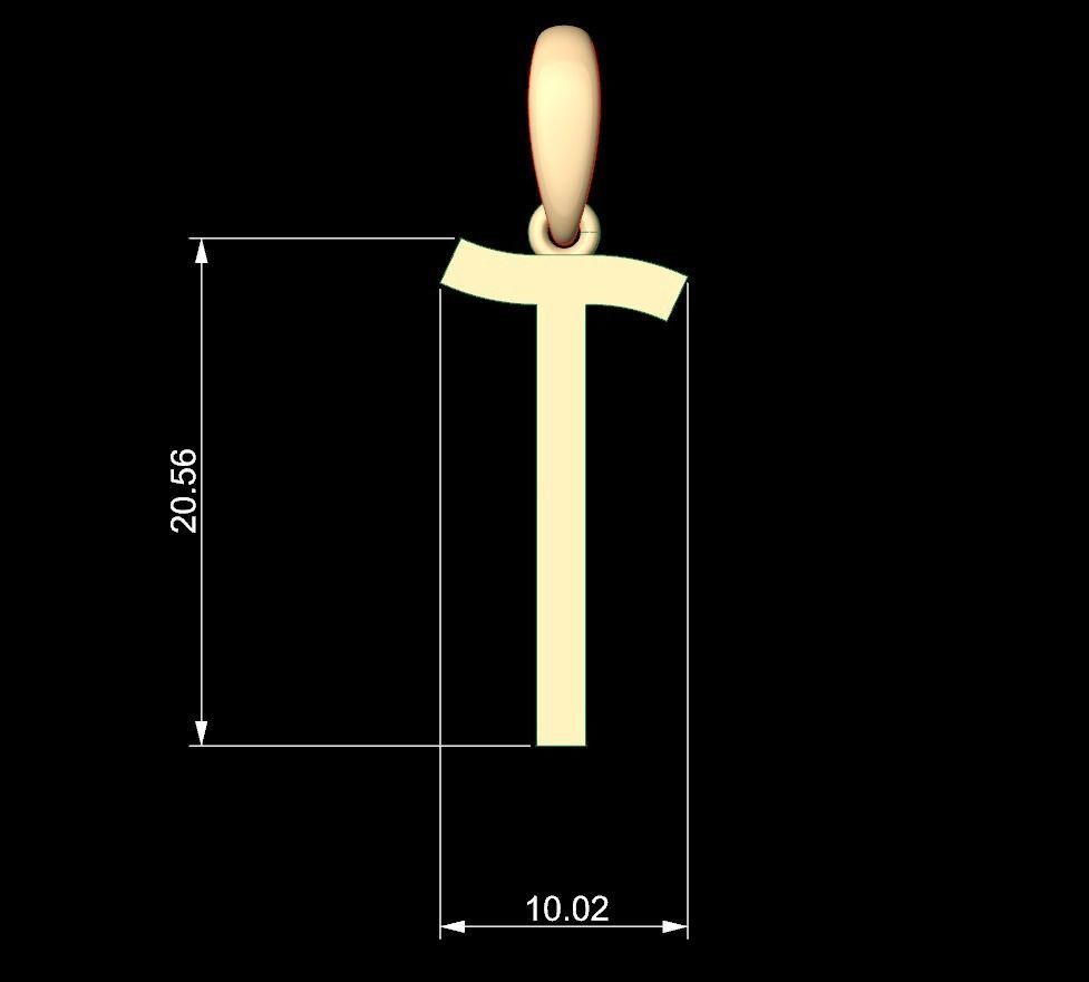 Initial Letters Pendant BOYSAND T 3D print model_4