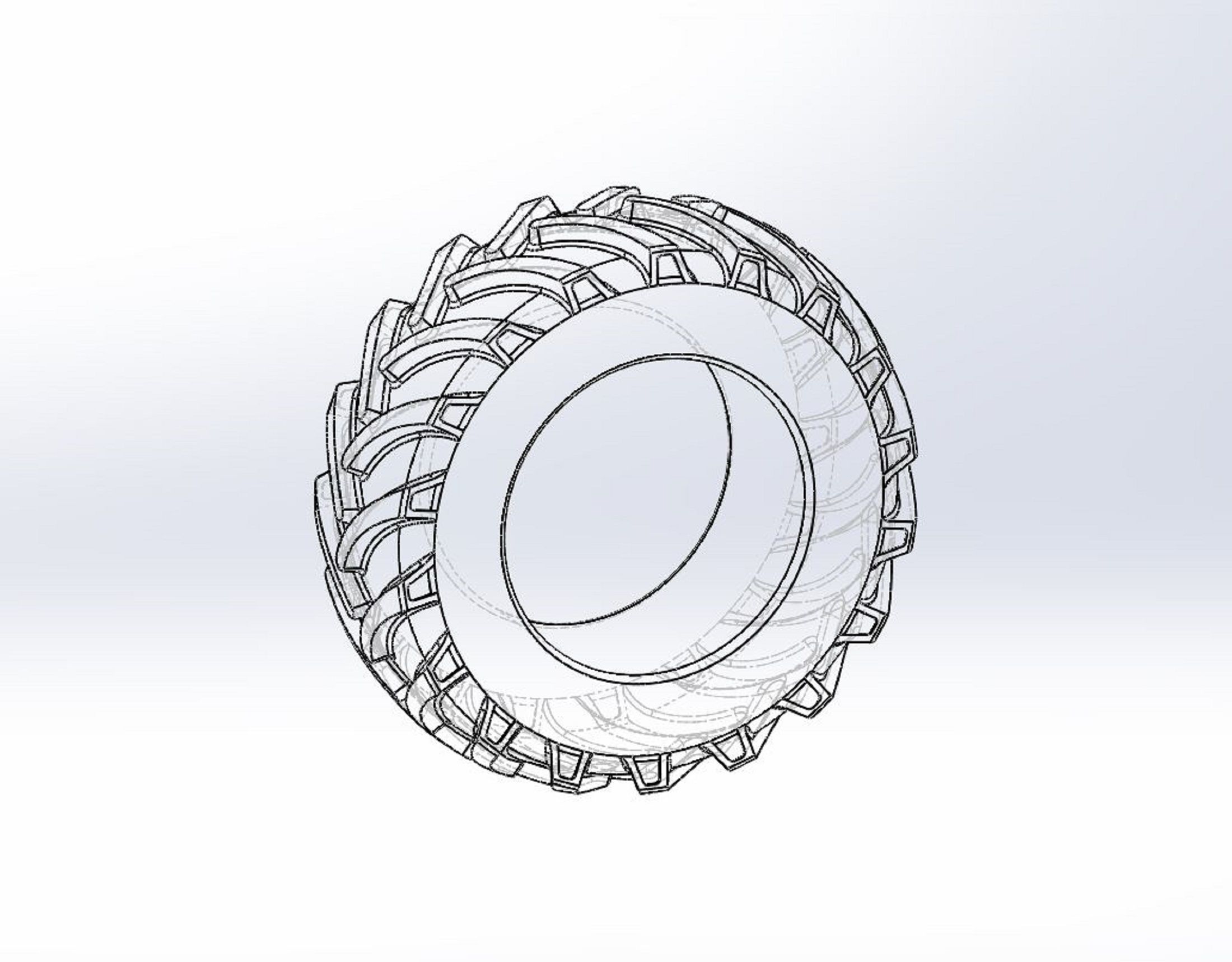 Offroad tire 2 Scale 1 to 25 3D print model_8