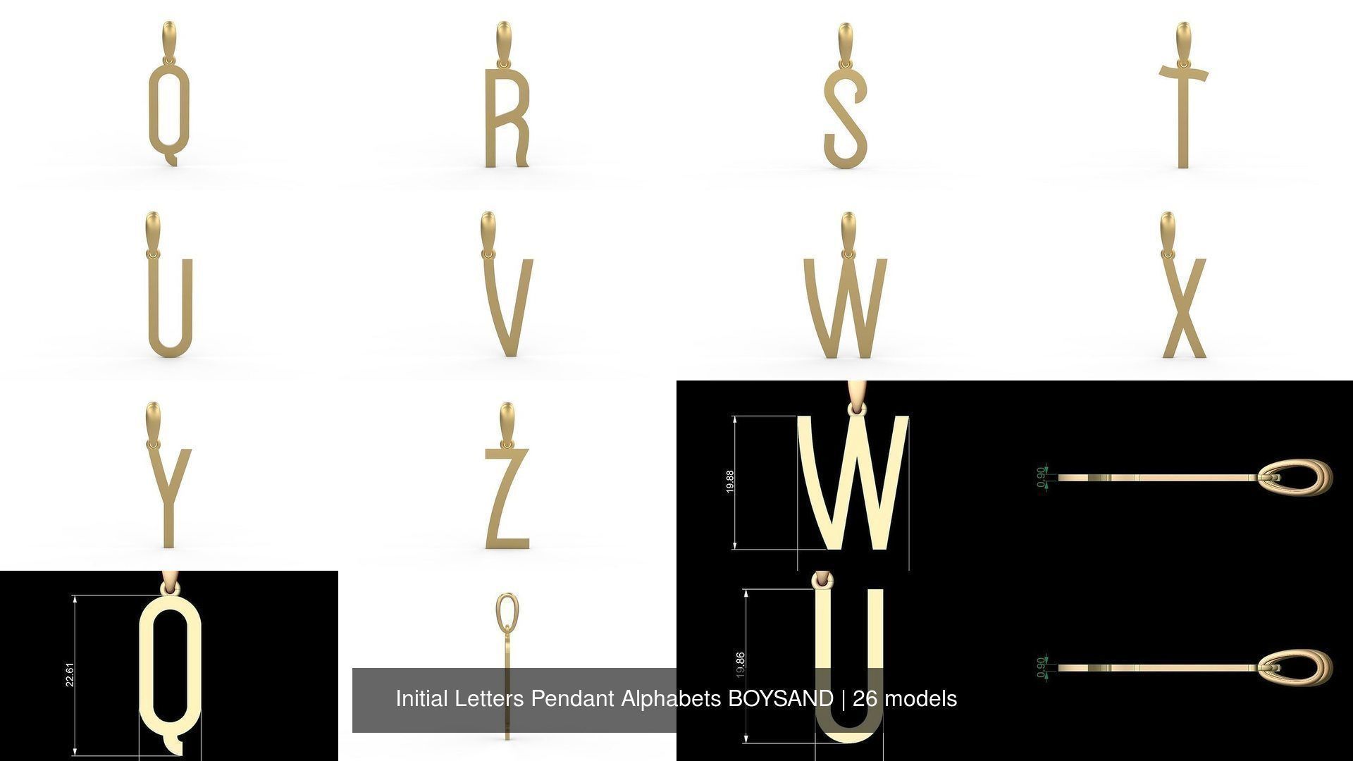 Initial Letters Pendant Alphabets BOYSAND 3D Model Collection_2