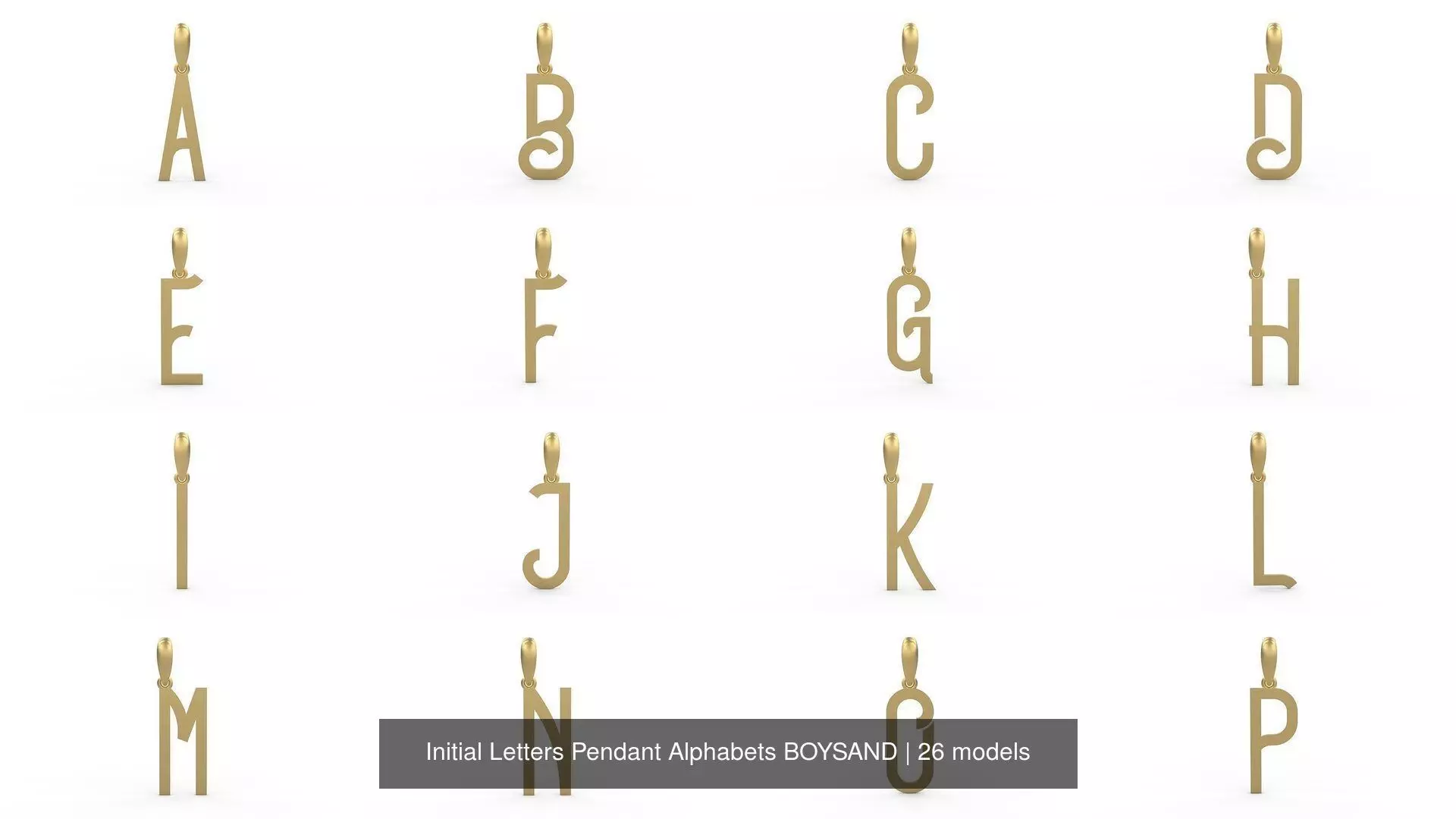 Initial Letters Pendant Alphabets BOYSAND 3D Model Collection_0