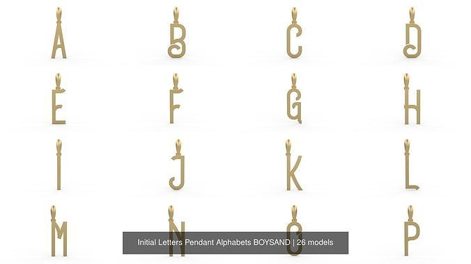 Initial Letters Pendant Alphabets BOYSAND 3D Model Collection