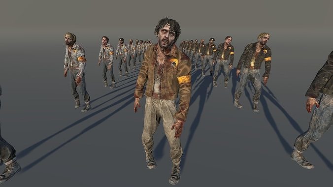 Zombie Raiders Low-poly 3D model