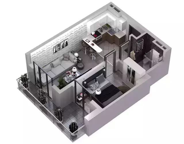 3D floor plans apartment