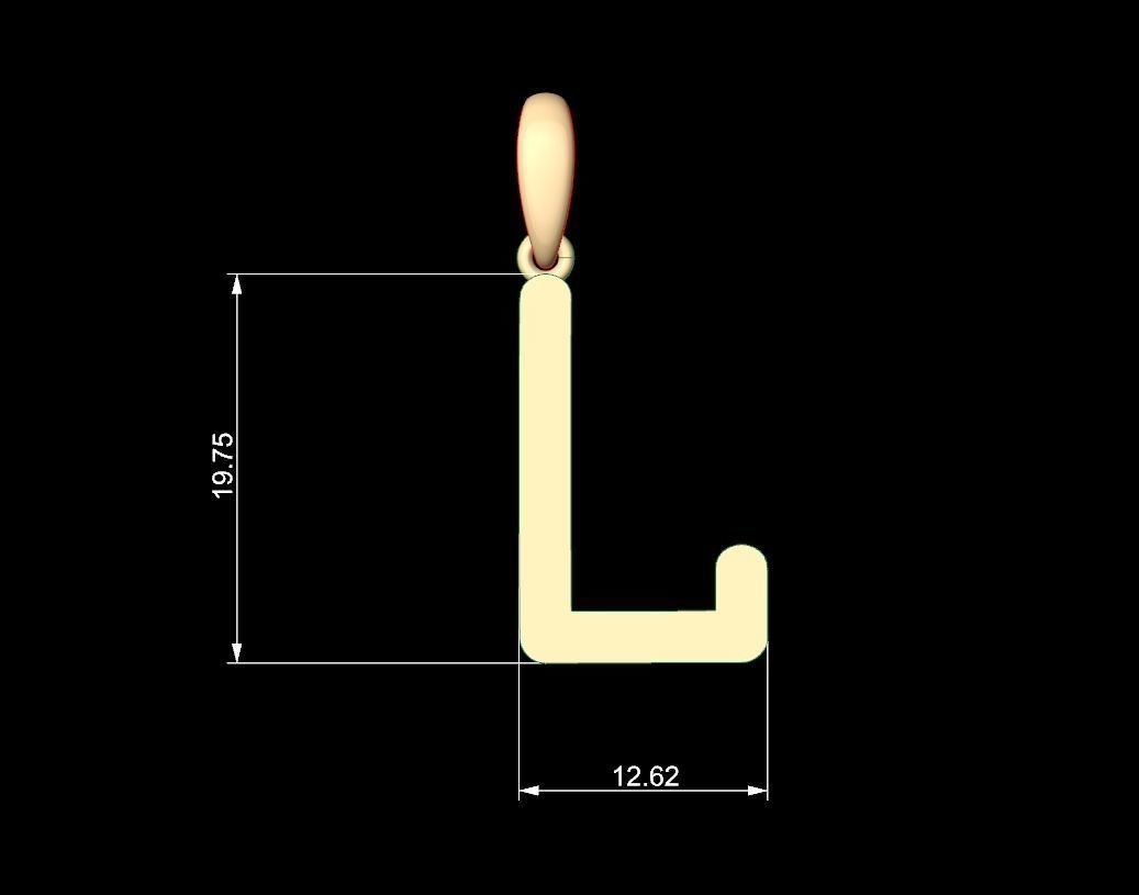 Initial Letters Pendant CALDERDALE L 3D print model_4
