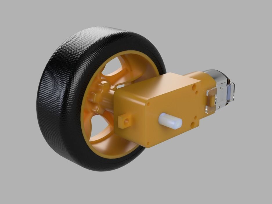  TT motor and wheel 3D model_1