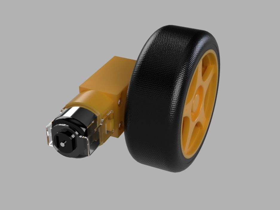  TT motor and wheel 3D model_2