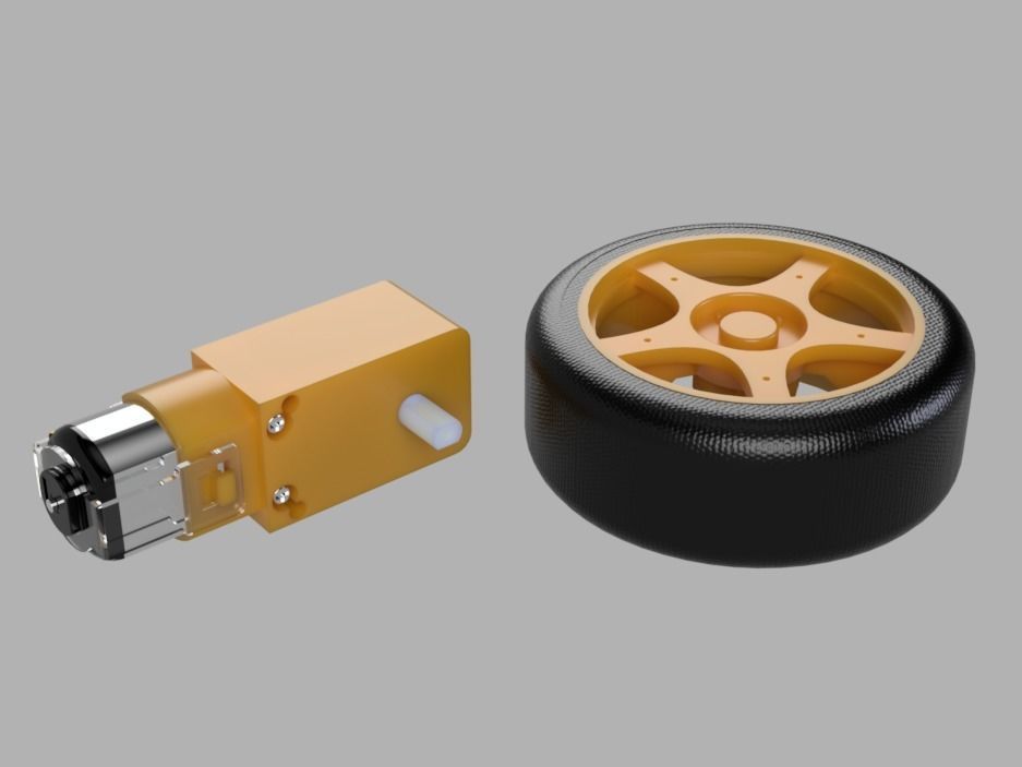  TT motor and wheel 3D model_0