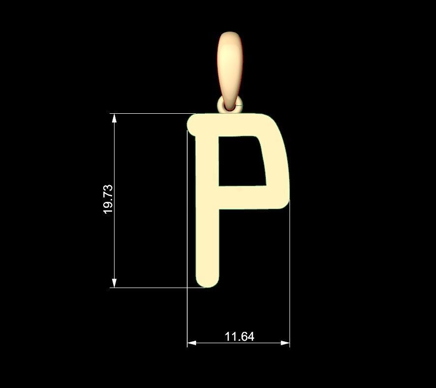 Initial Letters Pendant CALDERDALE P 3D print model_4
