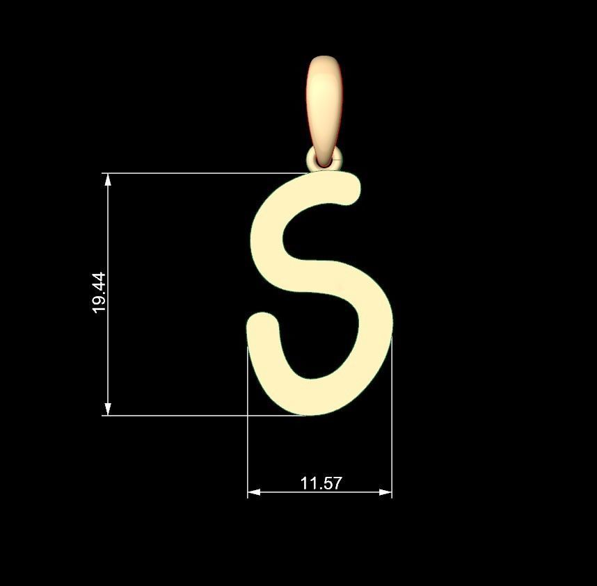 Initial Letters Pendant CALDERDALE S 3D print model_4