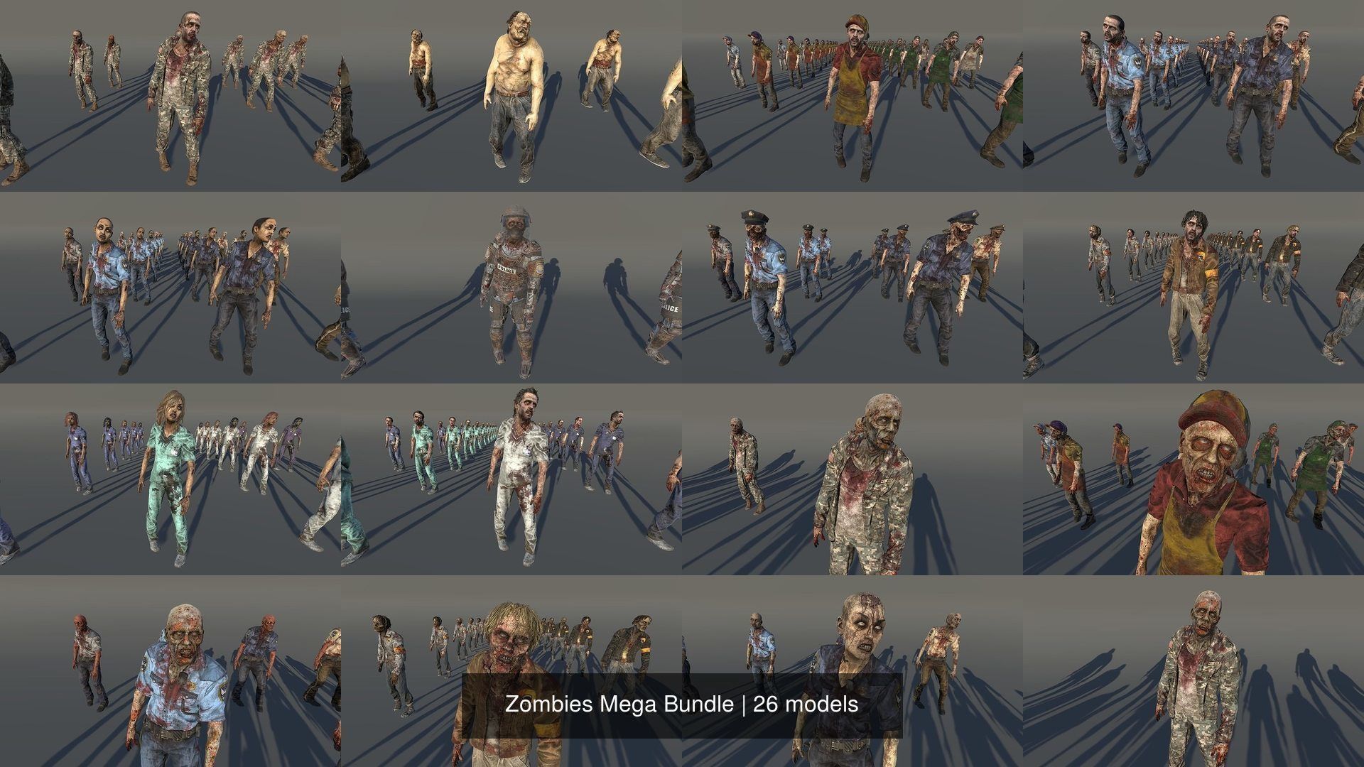 Zombies Mega Bundle 3D Model Collection_2