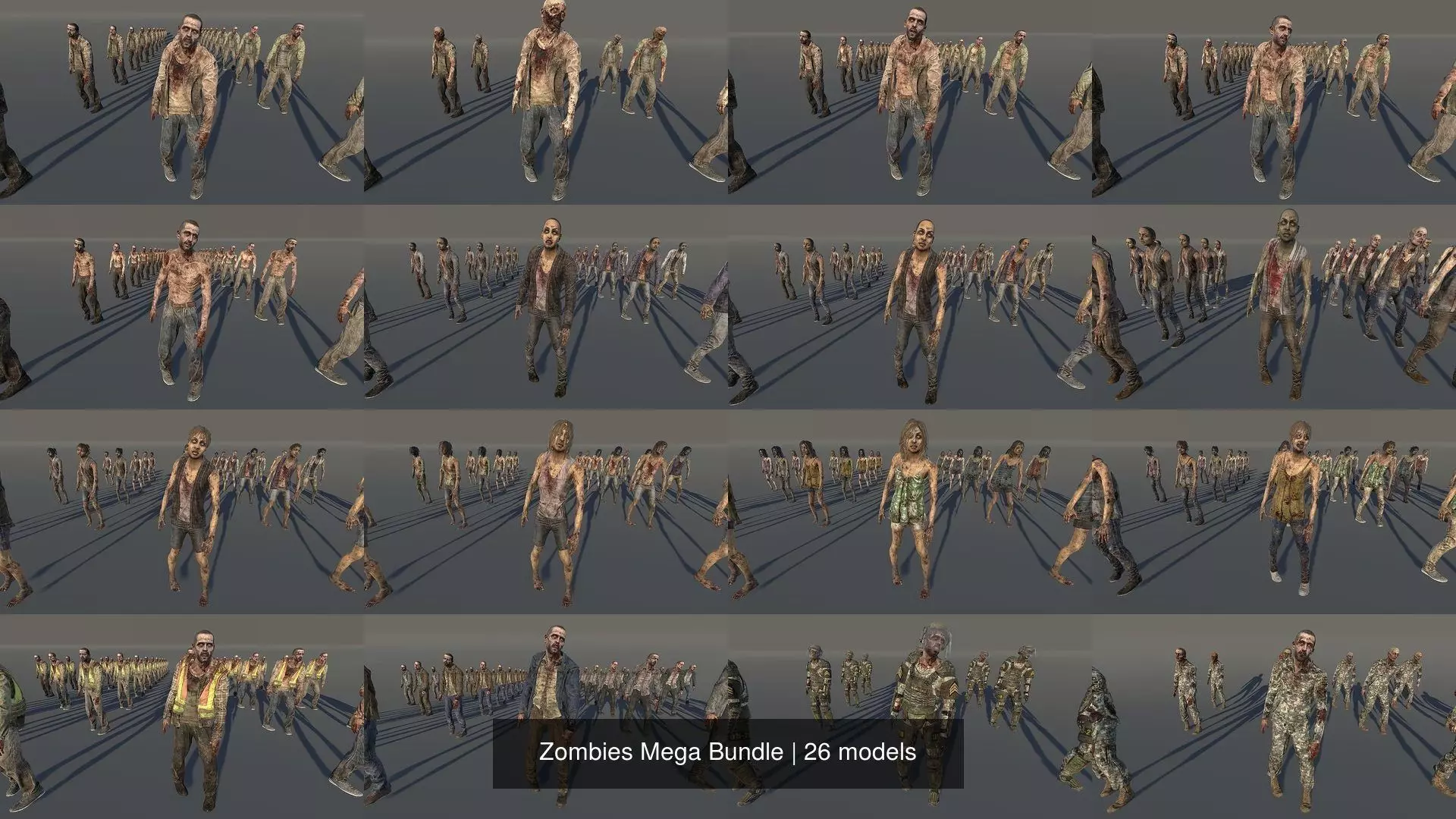 Zombies Mega Bundle 3D Model Collection_0