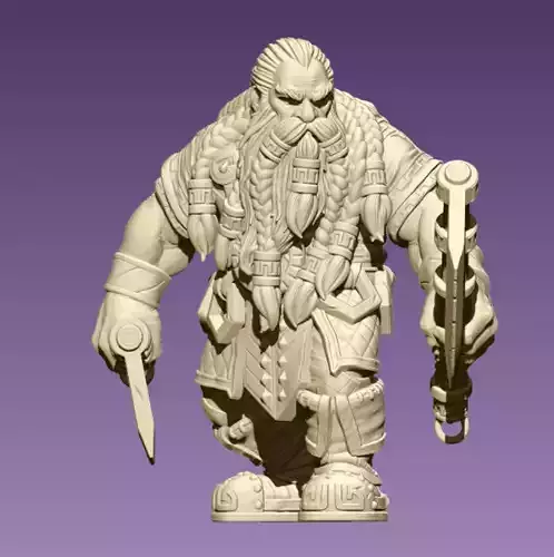 Dwarf with axes 3D print model