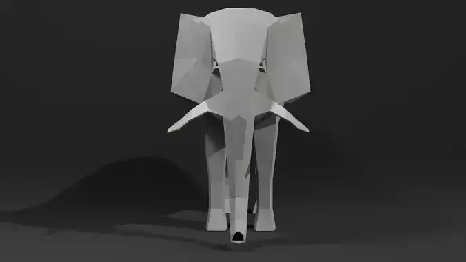 elephant low poly polygonal 3D model