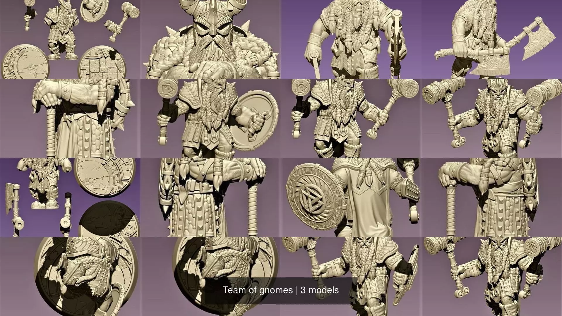 Team of gnomes 3D Model Collection_0