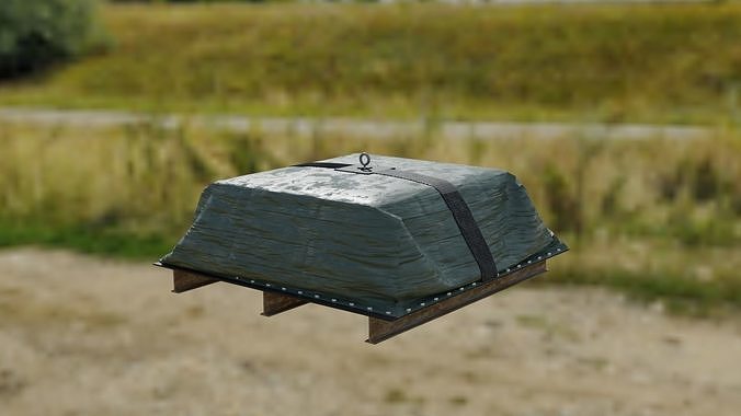 Supply drop Low-poly 3D model