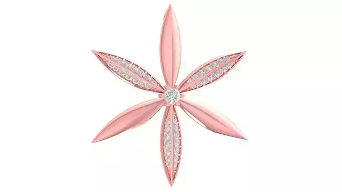 luxury diamon leaf pendant 3086