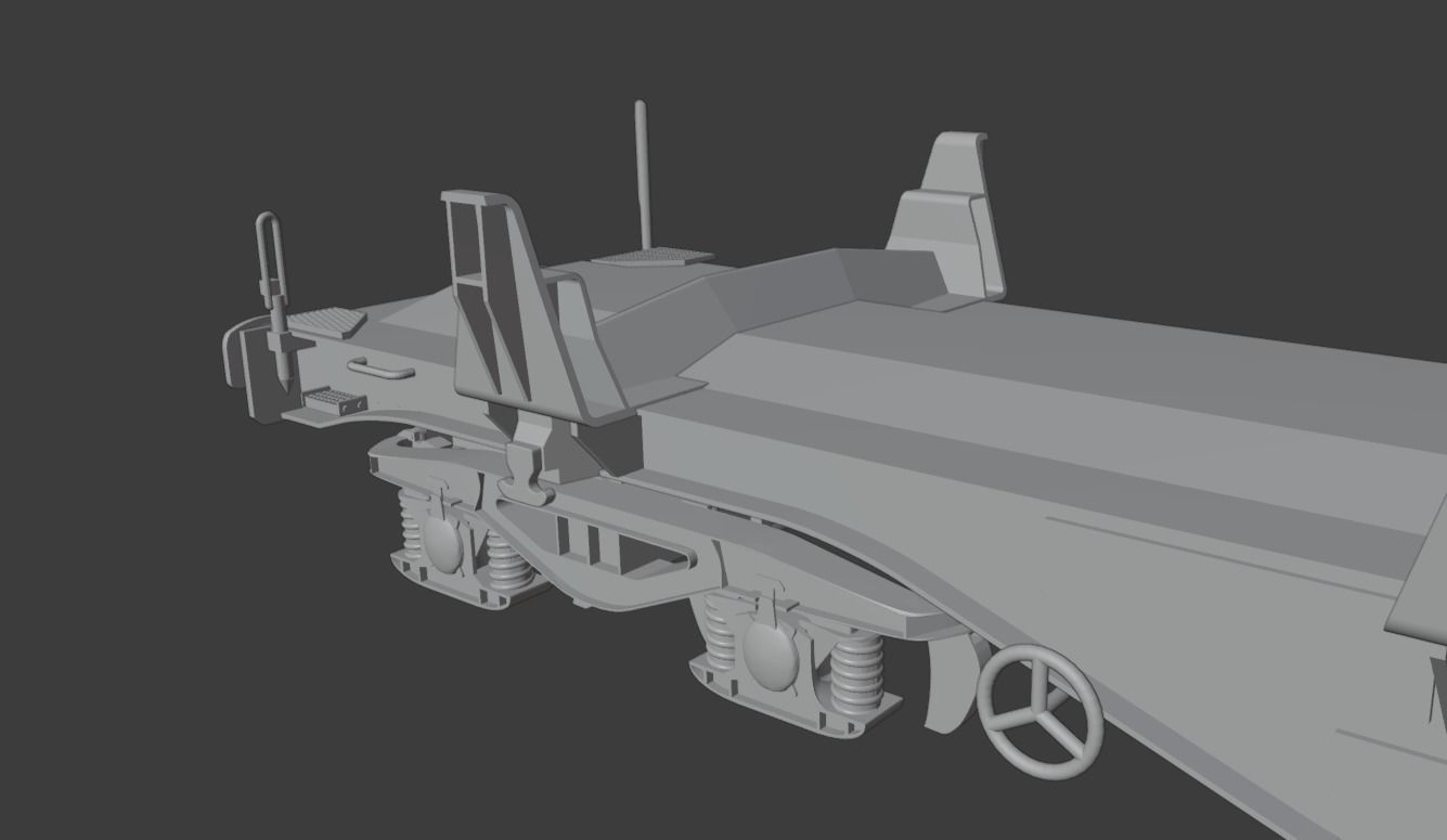 H0 1-87 scale Smmnps Flat Wagon 3D print model_6