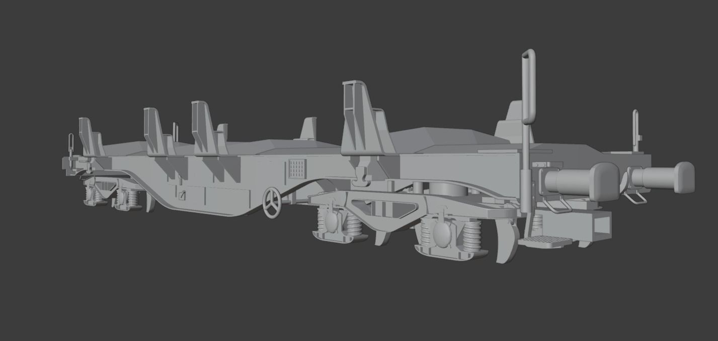 H0 1-87 scale Smmnps Flat Wagon 3D print model_8