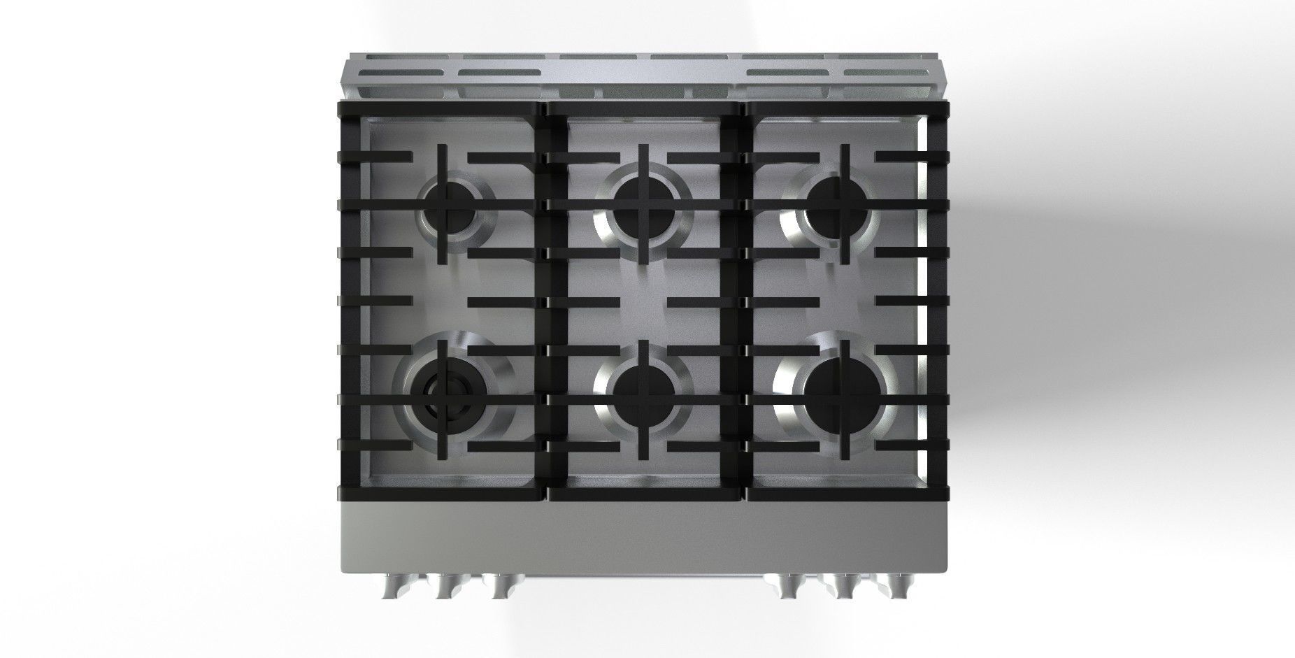 Cafe  30 inch Double-Oven Range with Convection 3D model_2