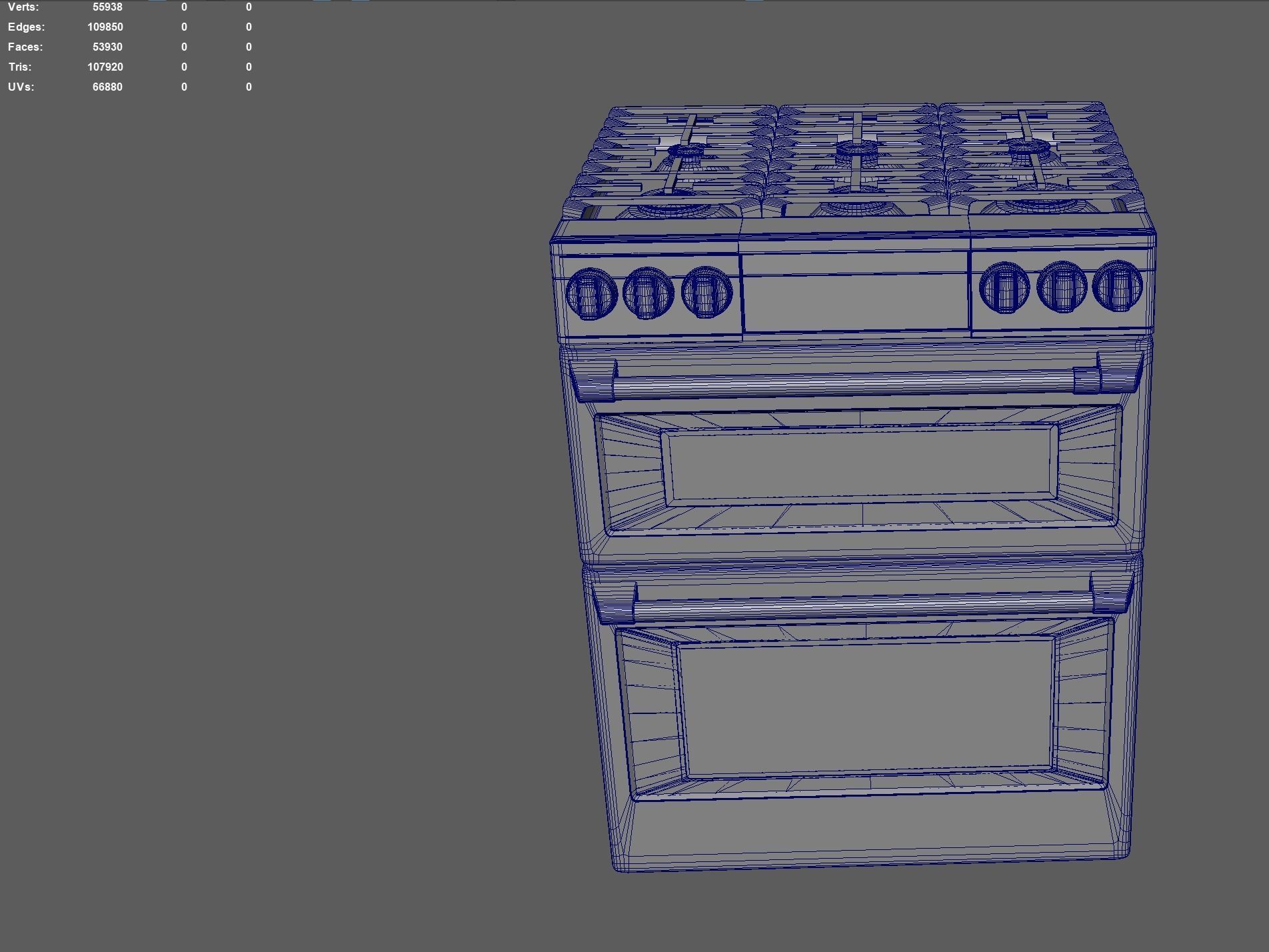 Cafe  30 inch Double-Oven Range with Convection 3D model_6