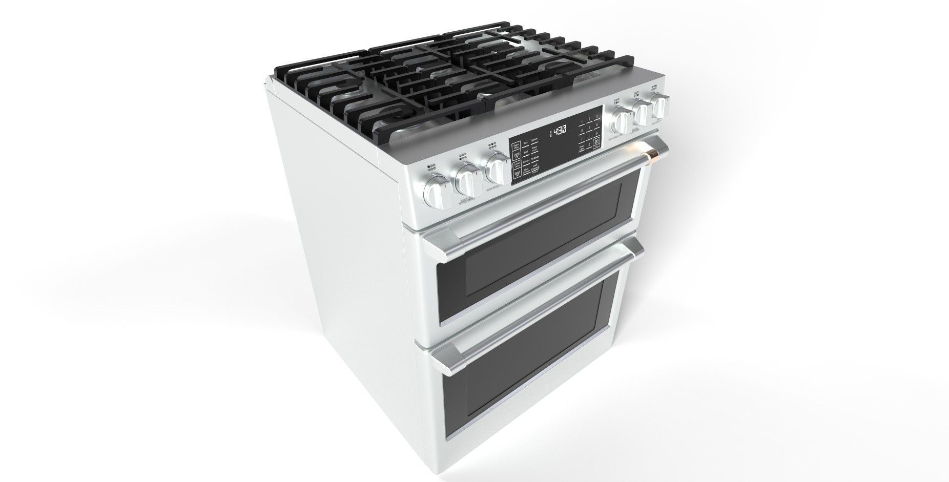 Cafe  30 inch Double-Oven Range with Convection 3D model_3