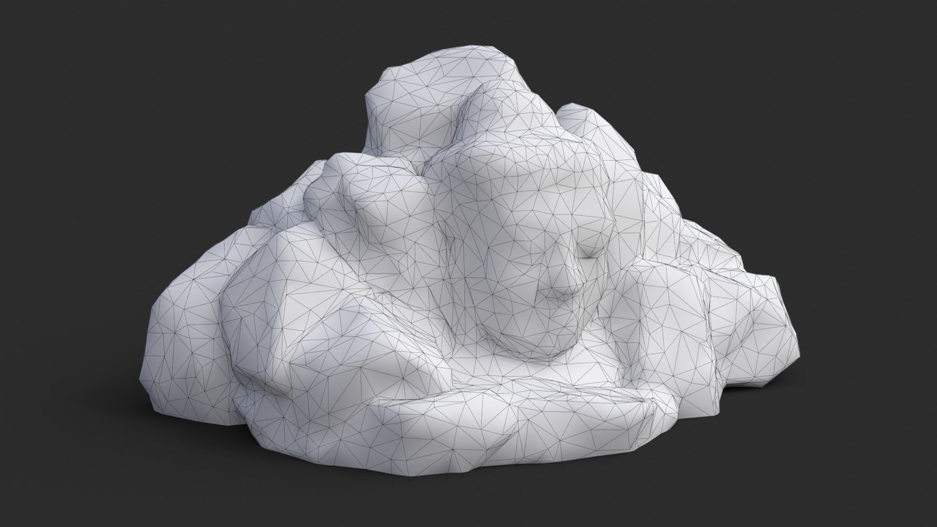 Buddha Rock Set Bundle - Grey Jagged Stone 3D Model Collection_21