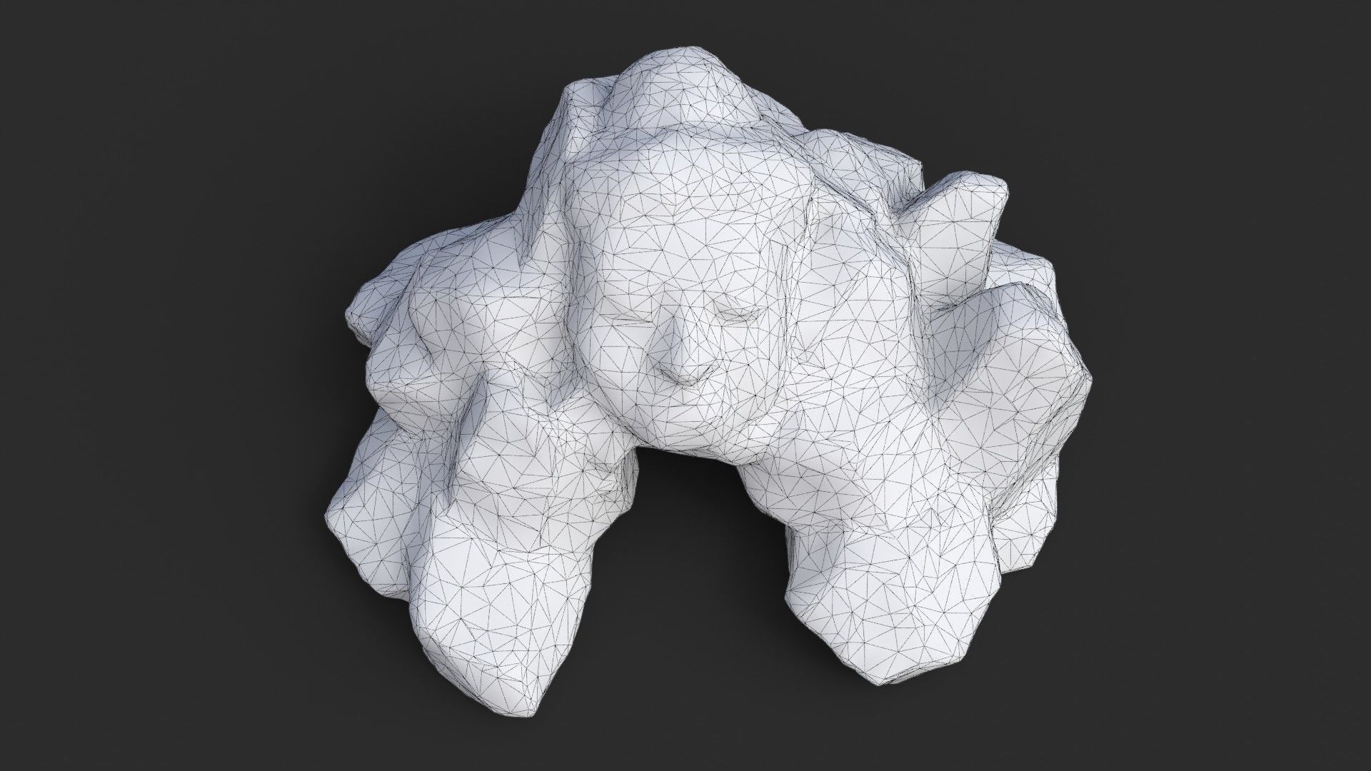 Buddha Rock Set Bundle - Grey Jagged Stone 3D Model Collection_25