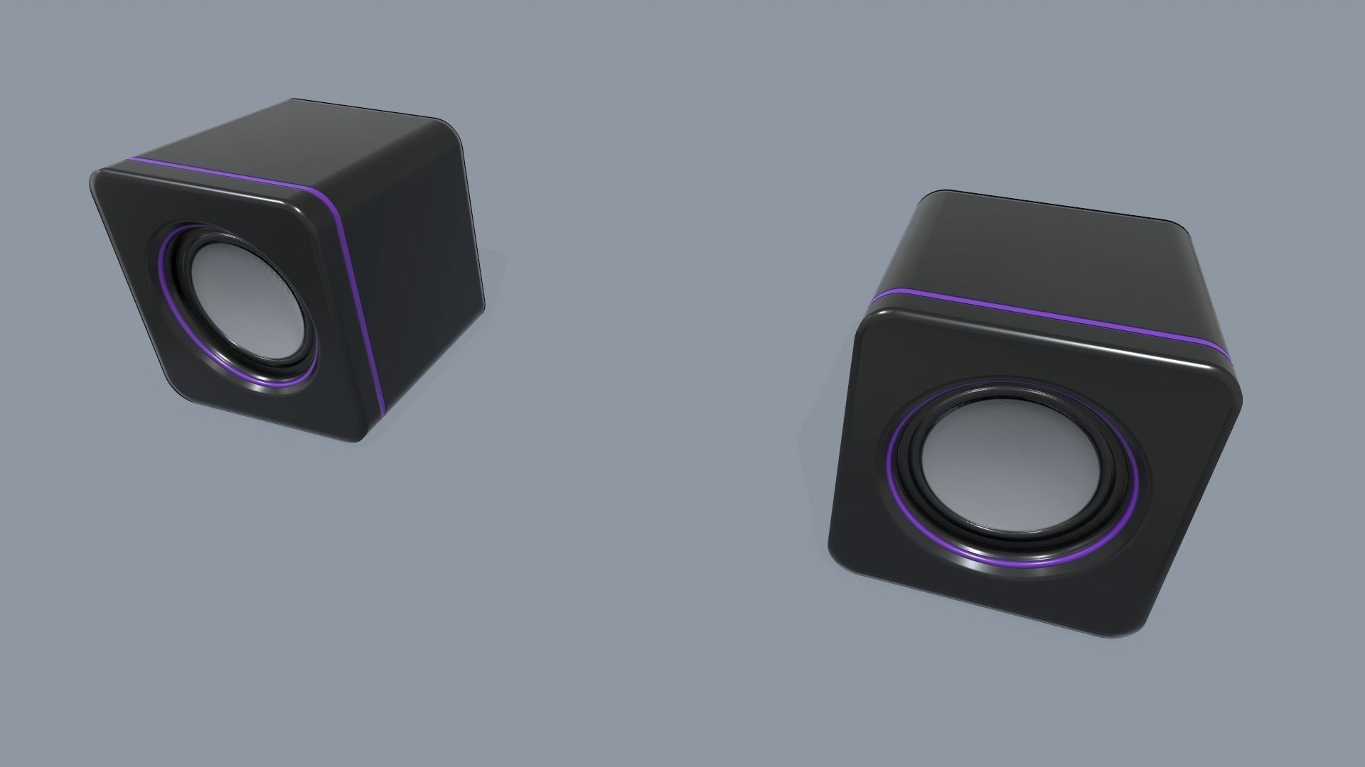 Computer Speakers Low-poly 3D model_7