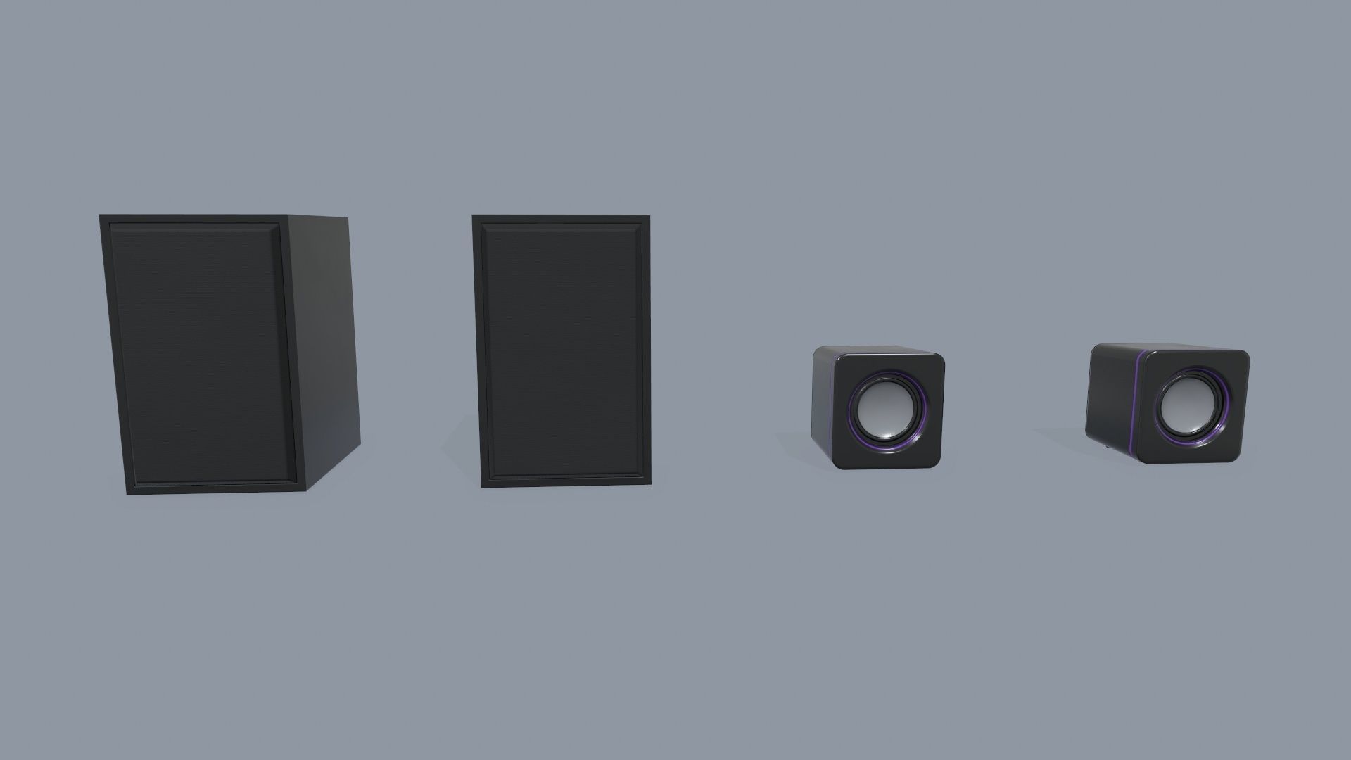 Computer Speakers Low-poly 3D model_4