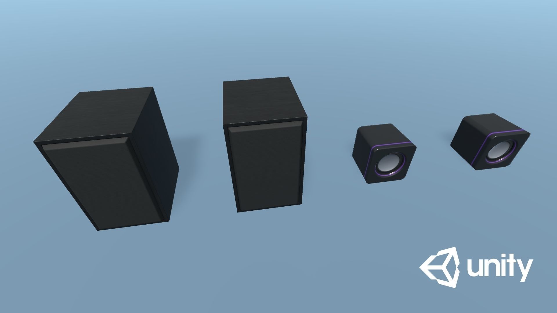 Computer Speakers Low-poly 3D model_12