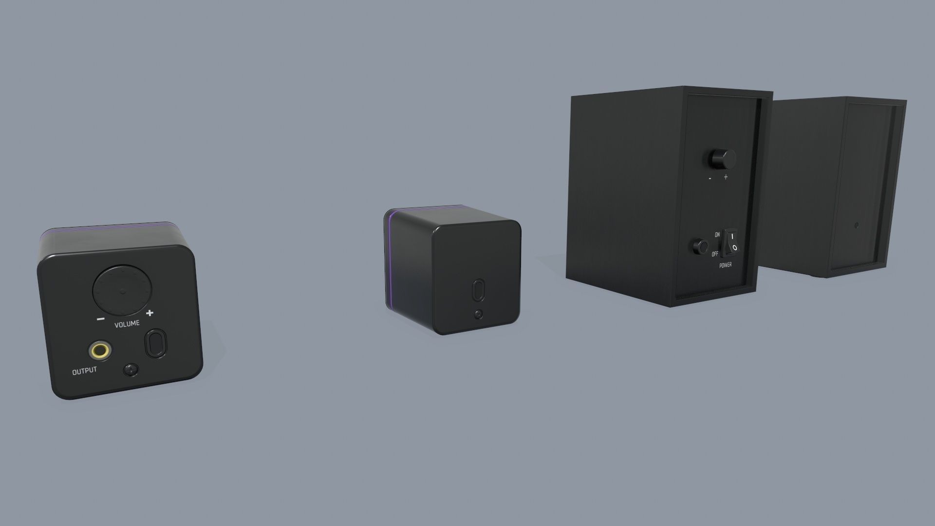 Computer Speakers Low-poly 3D model_8