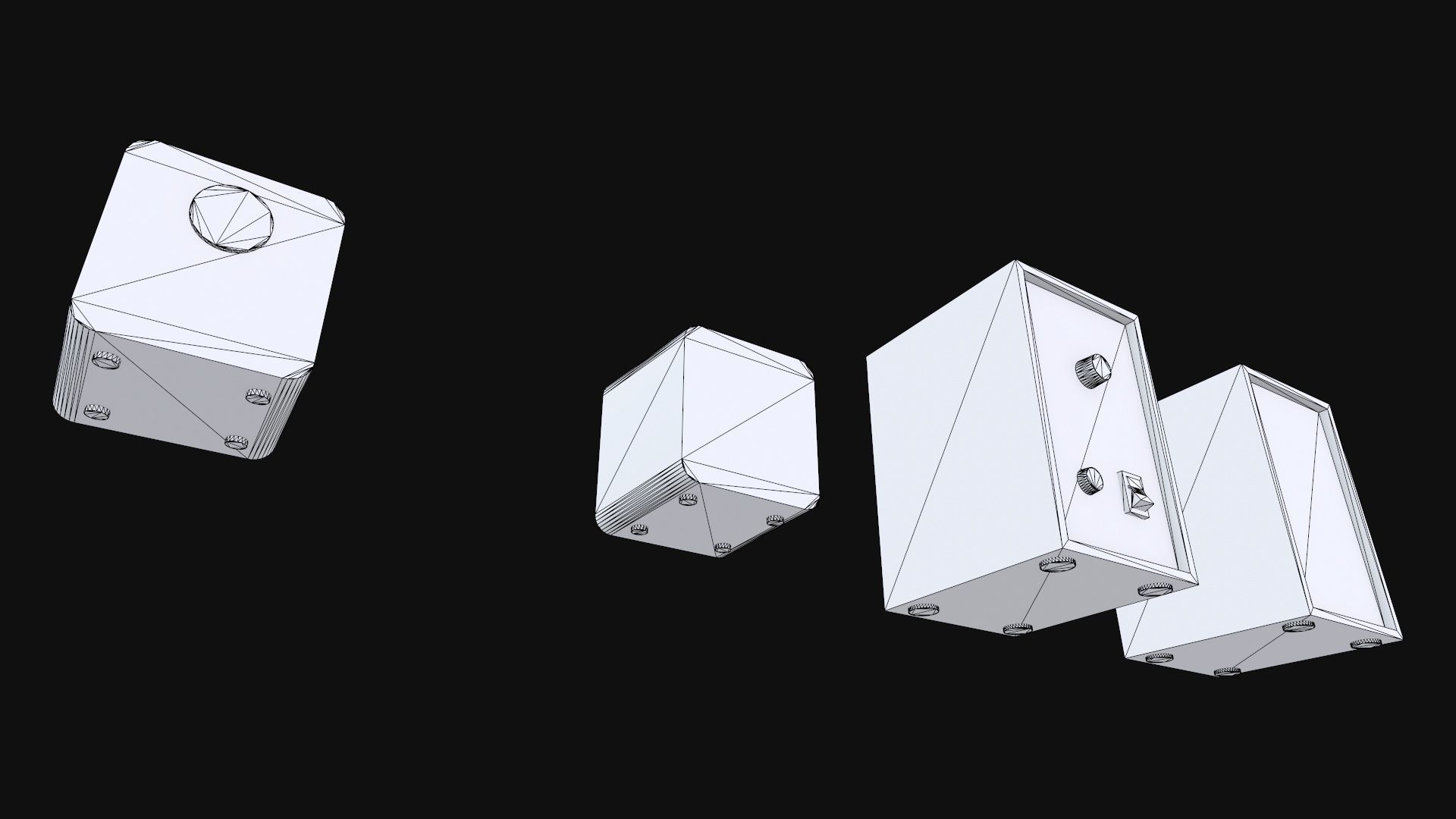 Computer Speakers Low-poly 3D model_11