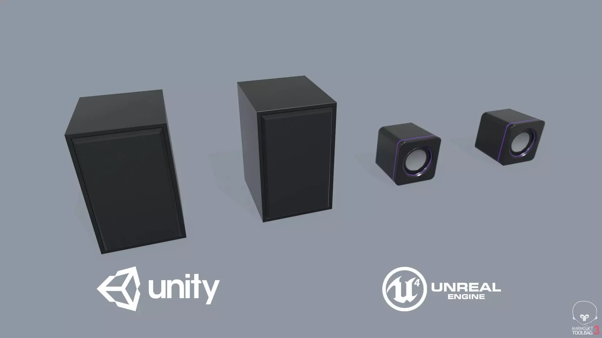 Computer Speakers Low-poly 3D model_0