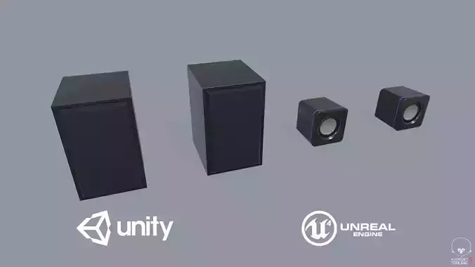 Computer Speakers Low-poly 3D model